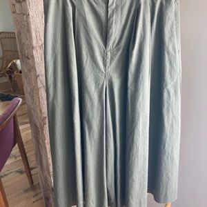 Uniqlo Culottes Khaki Linen Cotton
